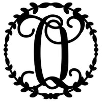 Vine Single-Letter Monogram Wreath in Metal
