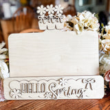 DIY Cookbook Holder Kit | Interchangeable Seasonal Decor | Birch Wood Craft Kit