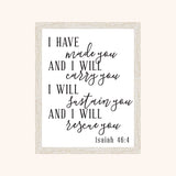 Isaiah 46:4 Framed Scripture Sign | 12x15