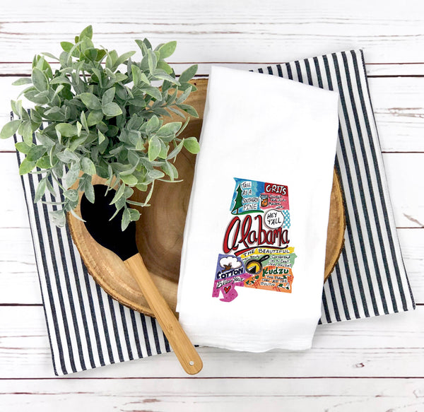 Alabama Stuff Tea Towel - Art by Artlady Sonya
