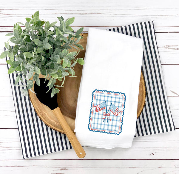 Gingham Flag Tea Towel - Art by JBell