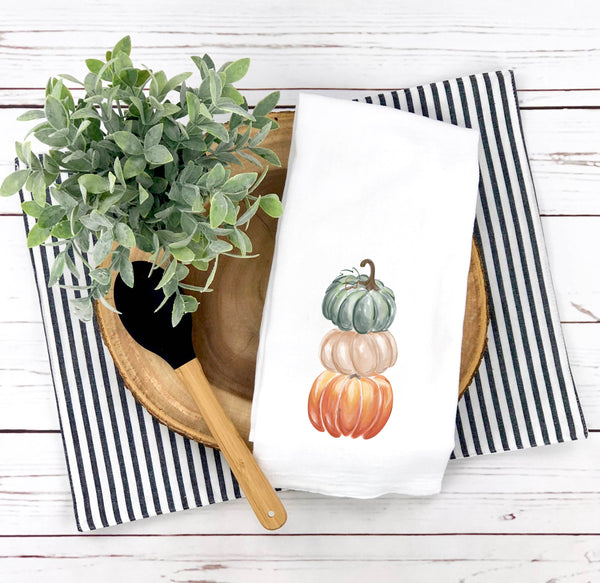Pumpkin Stack Tea Towel - Art by JBell