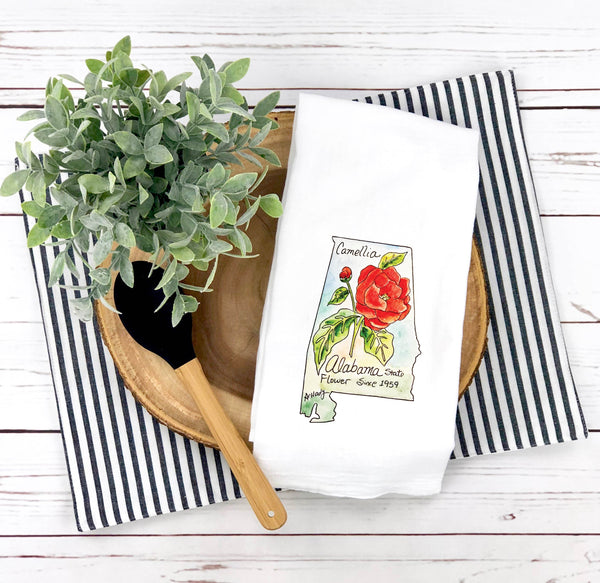 Alabama State Flower Tea Towel - Art by Artlady Sonya