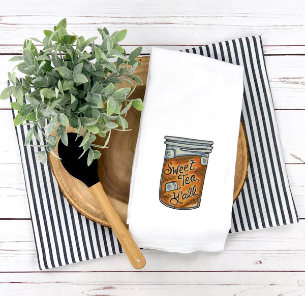 Sweet Tea Y'all Tea Towel - Art by Artlady Sonya