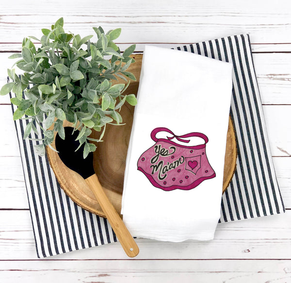 Yes Ma'am Apron Tea Towel - Art by Artlady Sonya