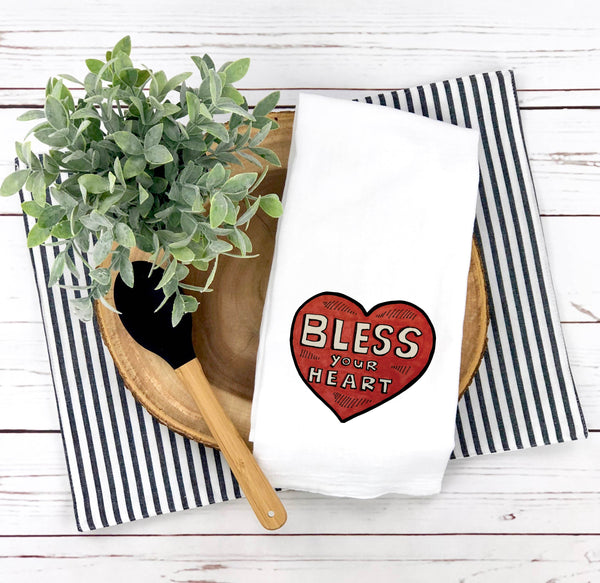 Bless Your Heart Tea Towel - Art by Artlady Sonya