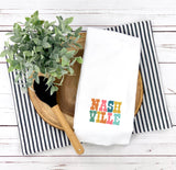 Custom Tea Towel with City Names – retro