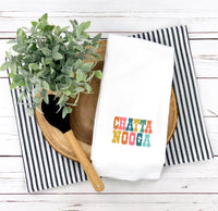 Custom Tea Towel with City Names – retro