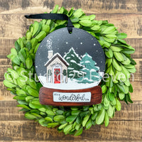 Christmas Ornament - Snow Globe 'It's a Wonderful Life' Cottage Scene - Artist Collection by Lady A