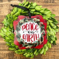 Christmas Ornament: Peace on Earth - Festive 4" Boutique Shape Ornament - Artist Collection by Lady A