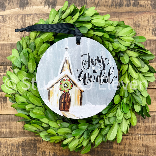 Christmas Ornament: Joy to the World - 4" Circle Ornament - Artist Collection by Lady A