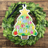 Christmas Ornament: Whimsical Christmas Tree - Merry & Bright - Artist Collection by Lady A