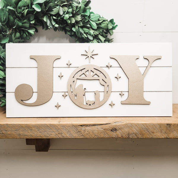 Joy nativity 3D sign