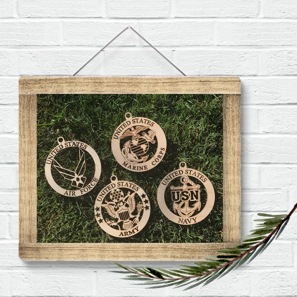 Armed Forces Wood Ornaments