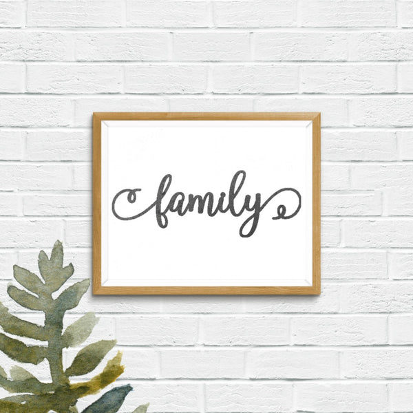 Metal Word- Family with curls