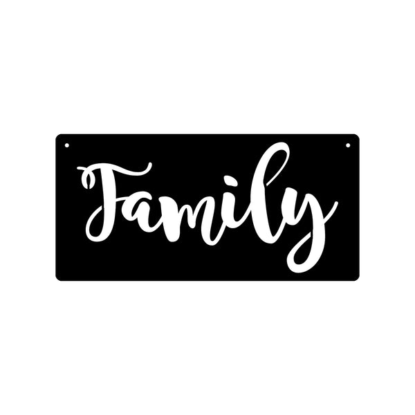 Family Rectangle 12" x 24" Metal Sign - Steel Wall Art