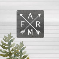 Farm With Arrows Metal Sign - Steel Wall Art
