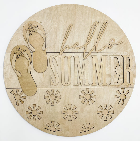 Hello Summer Flip Flops - DIY Door Hanger