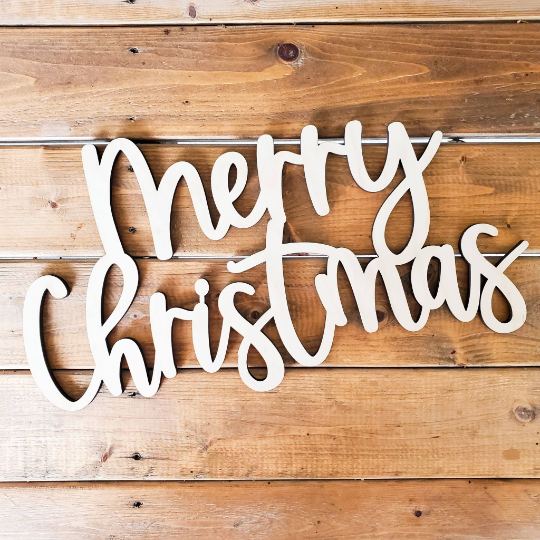 Merry Christmas- Unfinished Wood Words