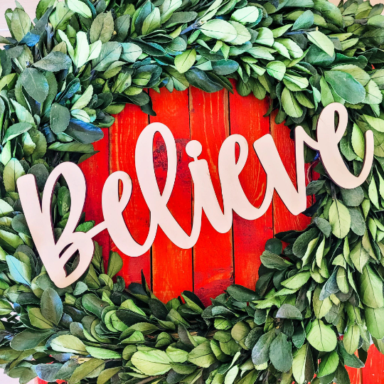 Believe - Unfinished Wood Words