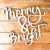 Merry & Bright - Unfinished Wood Words