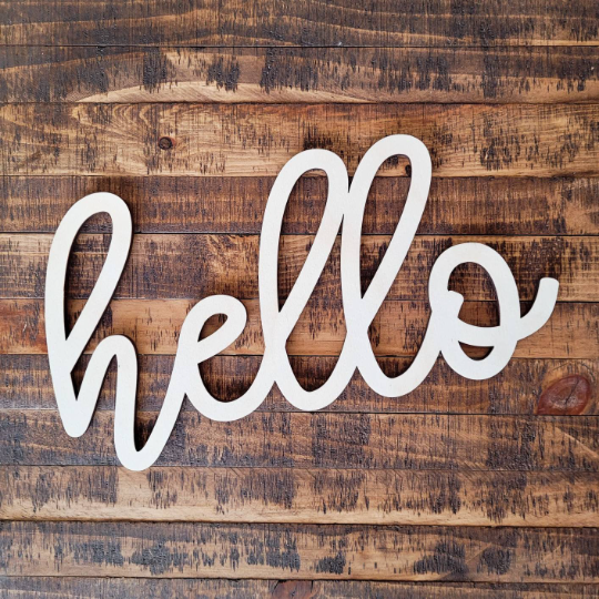 hello - Unfinished Wood Words