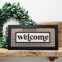 Welcome rattan sign