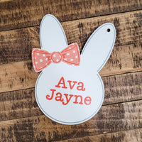 Personalized Easter Basket Tag- Bunny head