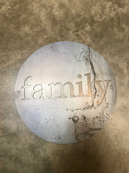 Family Metal Sign - Round - Steel Wall Art