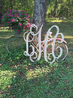 Classic Vine Three Letter Monogram in Wood